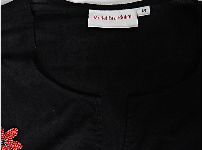 Autre Marque Muriel Brandolini Djellaba Túnica Larga de Algodón Negro M - vista 5