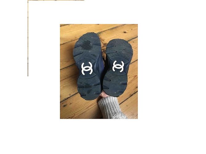 Sneakers Chanel Blu Neoprene - vista 5