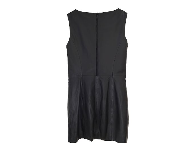 Karl Lagerfeld Kleid aus schwarzem Leder - Ansicht 2