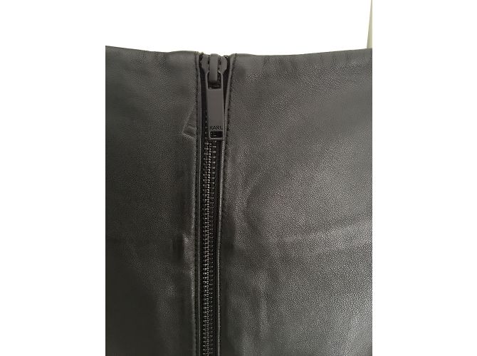 Karl Lagerfeld Kleid aus schwarzem Leder - Ansicht 3