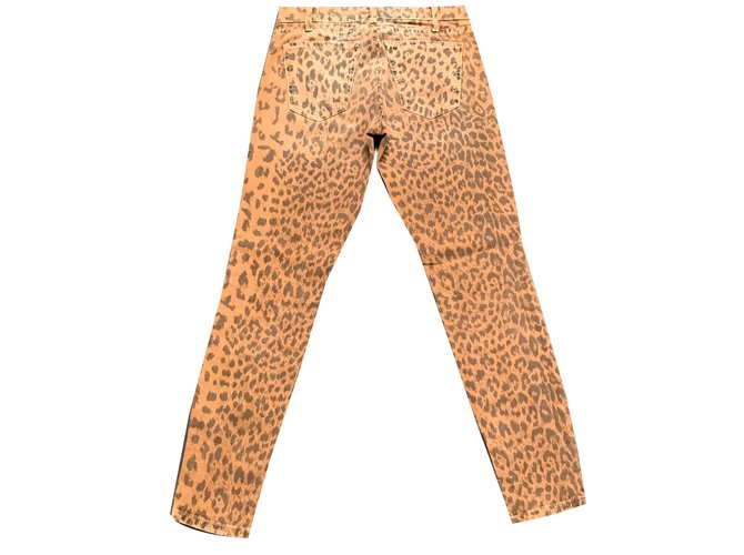 Vaqueros Current Elliott Slim Fit Estampado Leopardo Cognac Coñac - vista 2