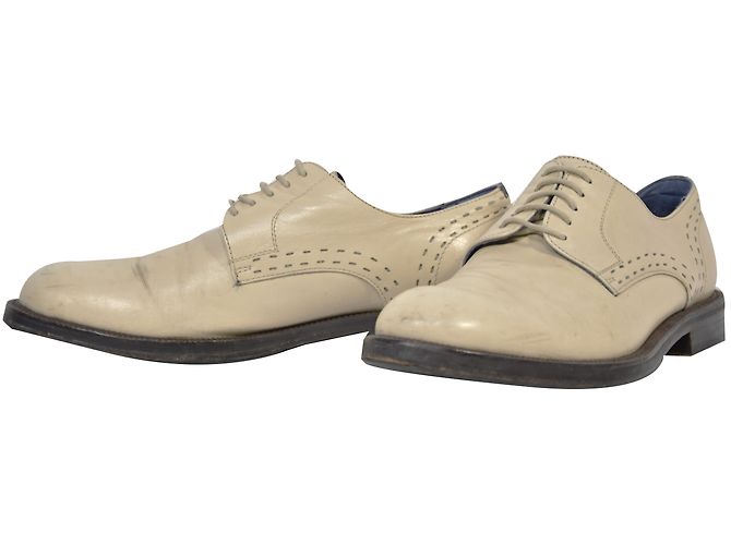 S039 KENZO DERBIES RICHELIEU COULEUR CREME T.39.5 / 6.5 - vue 2