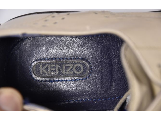 S039 KENZO DERBIES RICHELIEU COULEUR CREME T.39.5 / 6.5 - vue 8