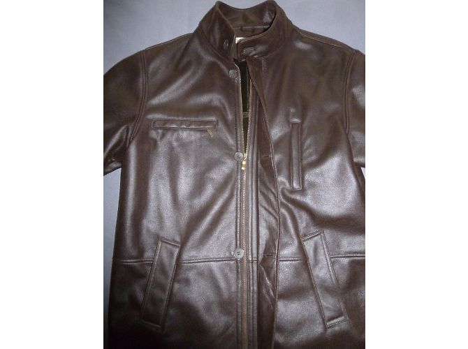 Balmain Herren Mantel Braun Imitiertes Schafsleder Größe 50 - Ansicht 3