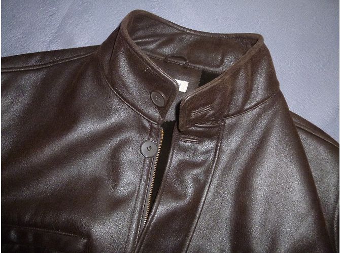 Balmain Herren Mantel Braun Imitiertes Schafsleder Größe 50 - Ansicht 4