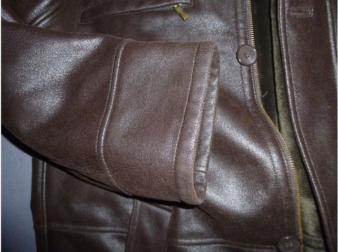 Balmain Herren Mantel Braun Imitiertes Schafsleder Größe 50 - Ansicht 6