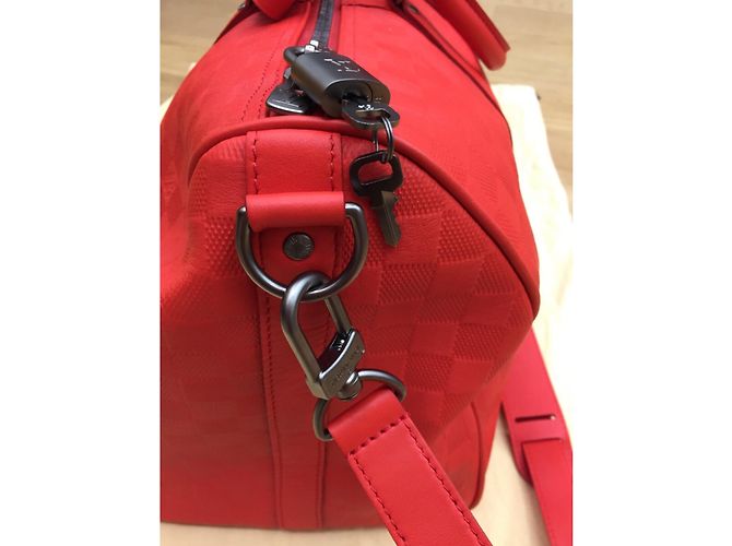 Louis Vuitton 45 keepall infini fusion Arancione - vista 3