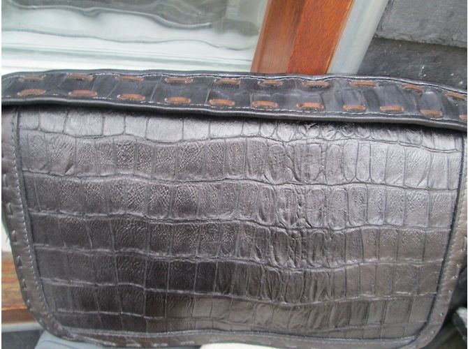 Autre Marque Clutch Reptile's Housse Lucy in pelle di vitello grigio - vista 2