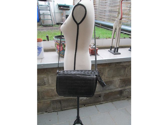 Autre Marque Clutch Reptile's Housse Lucy in pelle di vitello grigio - vista 9