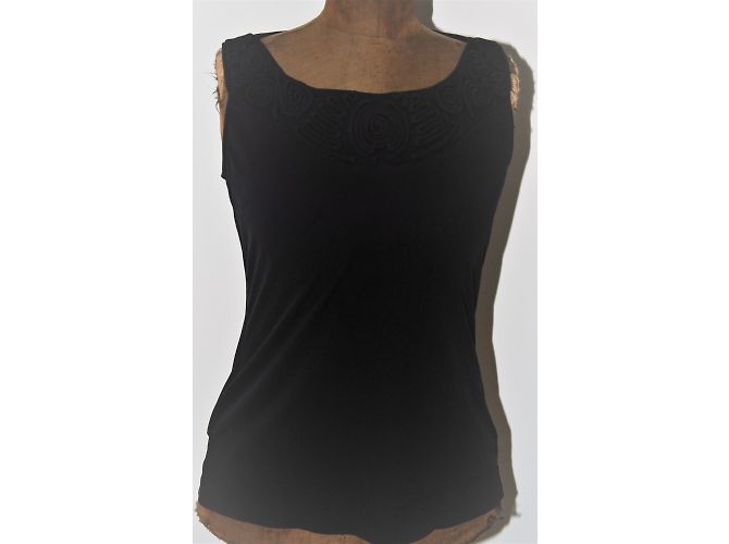 Top de seda Georges Rech negro - vista 2