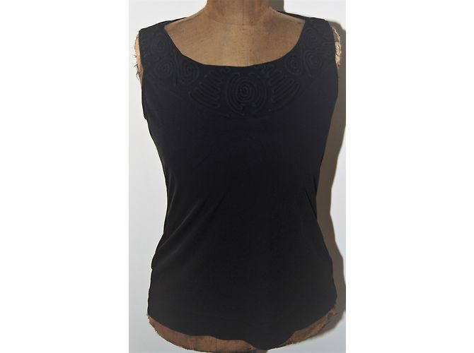 Top de seda Georges Rech negro - vista 4