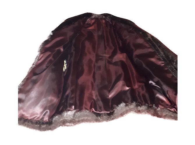 Autre Marque Veste en vison marron Marron foncé - vue 2