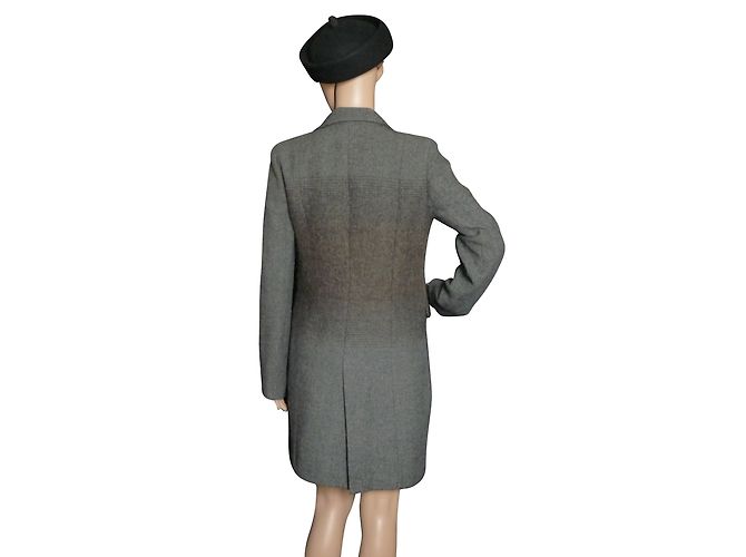 Abrigo Patrizia Pepe de lana gris con chevron - vista 2
