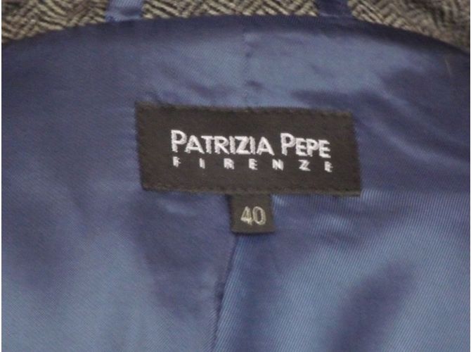 Abrigo Patrizia Pepe de lana gris con chevron - vista 4