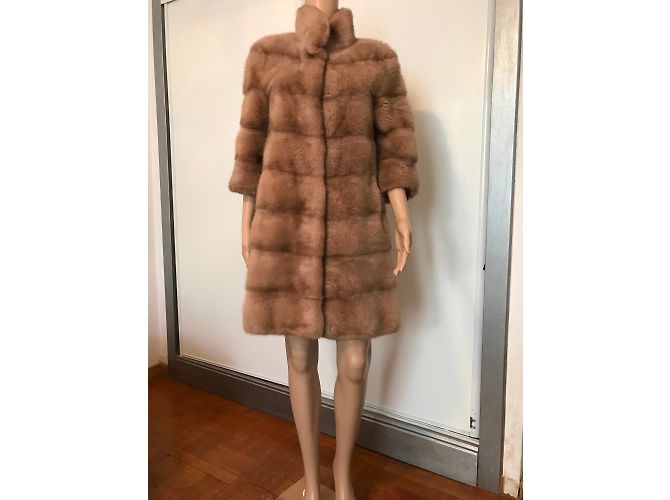 Autre Marque Abrigo de piel de visón Vericci Beige - vista 3