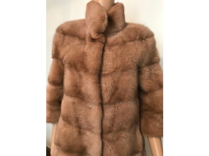 Autre Marque Abrigo de piel de visón Vericci Beige - vista 4