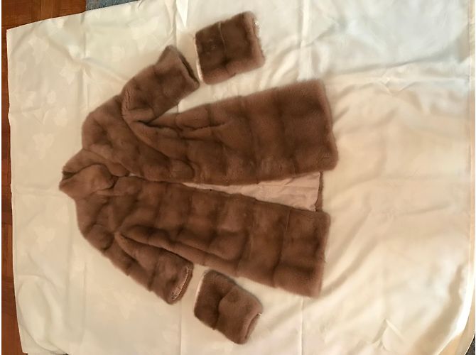 Autre Marque Abrigo de piel de visón Vericci Beige - vista 7