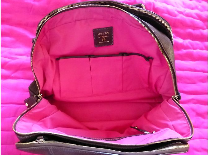 Borsa a mano Lancel Mademoiselle Adjani in pelle marrone - vista 4