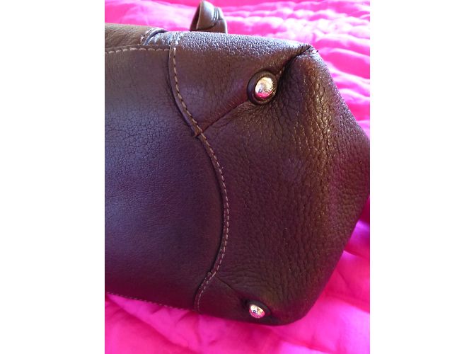 Borsa a mano Lancel Mademoiselle Adjani in pelle marrone - vista 9