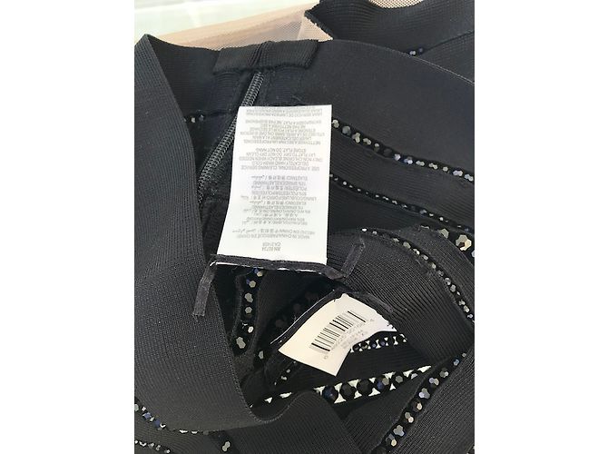 Top nero Herve Leger con inserti Swarovski XS - vista 4