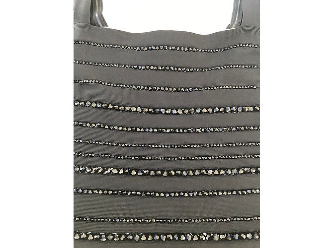 Top nero Herve Leger con inserti Swarovski XS - vista 5