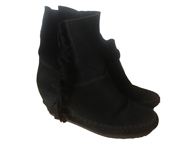 Stivaletti Ash in pelle di cervo nera 38 Nero - vista 2
