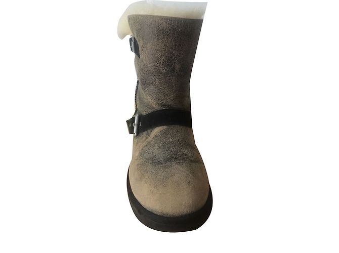 Stivaletti Ugg in pelle Neri e Grigi Nero Grigio - vista 2