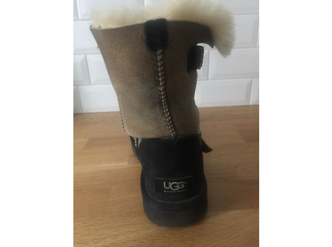 Stivaletti Ugg in pelle Neri e Grigi Nero Grigio - vista 4