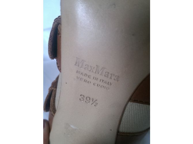 Sandali Max Mara in Pelle e Tessuto Marrone Beige - vista 8