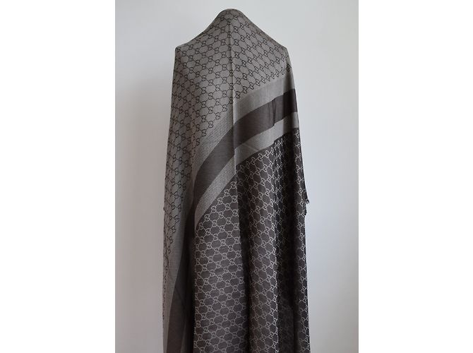 SCIARPA GUCCI GGWEB NUOVO COLORE MARRONE - vista 4