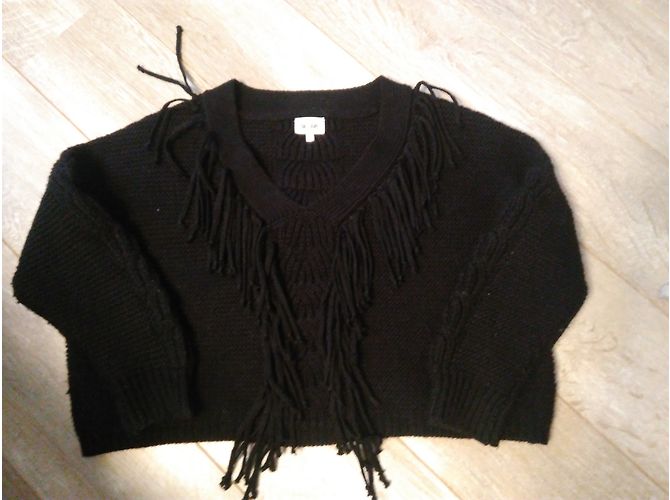 Bel Air pull laine franges - vue 3
