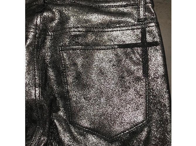 RTA Stretch Lederhose Schwarz Silber - Ansicht 3