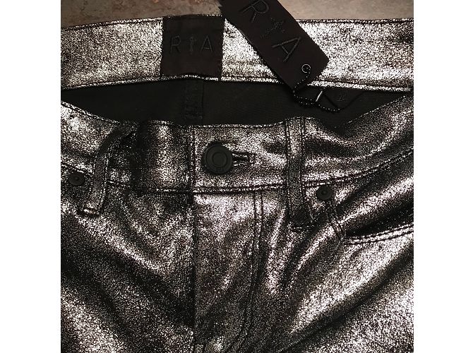 RTA Stretch Lederhose Schwarz Silber - Ansicht 4