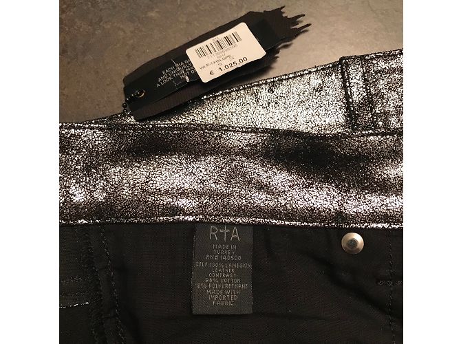 RTA Stretch Lederhose Schwarz Silber - Ansicht 5