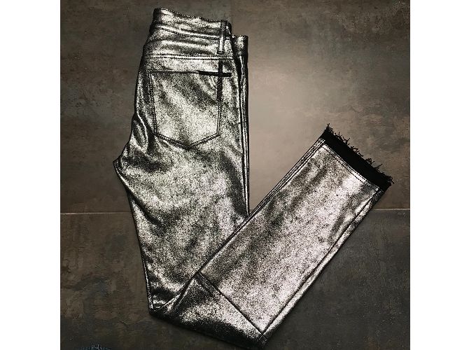 RTA Stretch Lederhose Schwarz Silber - Ansicht 7