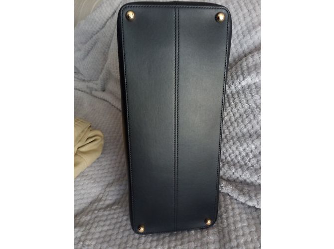 Bolsa de alforje em couro grande assinada da Burberry em preto - vista 5