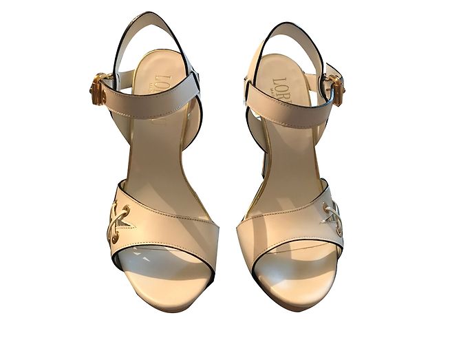 Sandali con platform in pelle bianca Loriblu Bianco - vista 2