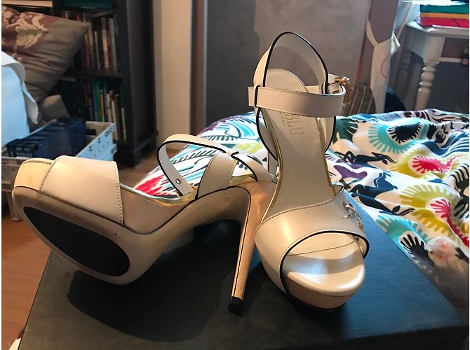 Sandali con platform in pelle bianca Loriblu Bianco - vista 3