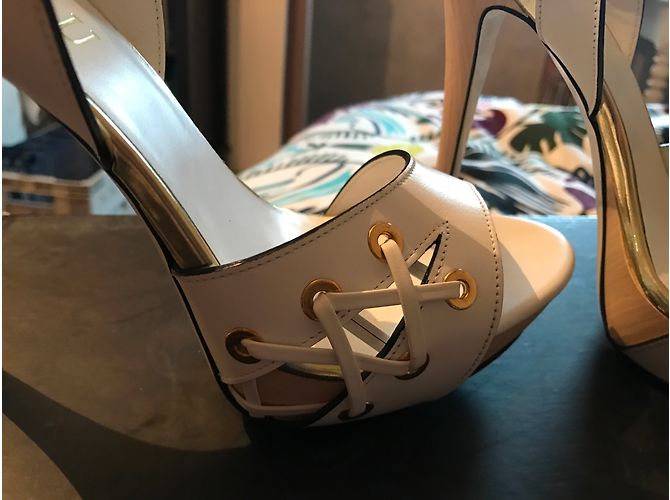 Sandali con platform in pelle bianca Loriblu Bianco - vista 4