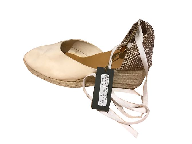 Espadrillas Loro Piana in pelle scamosciata crema Crudo - vista 2