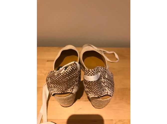 Espadrillas Loro Piana in pelle scamosciata crema Crudo - vista 3