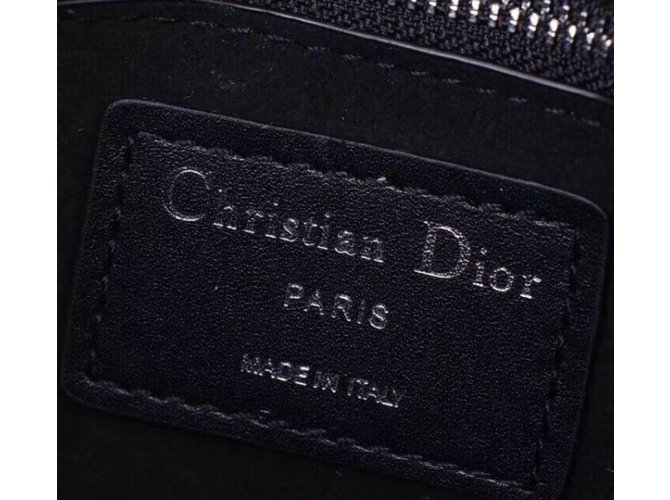 Christian Dior Lady Dior black flower studded calfskin Leather ref ...