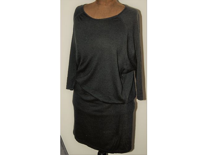 Gerard Darel Strickkleid aus Viskose und Kaschmir Grau - Ansicht 3