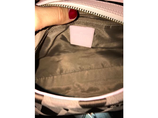 Givenchy Borsa a tracolla Givencia Monogram in tela e portafoglio marrone rosa - vista 6