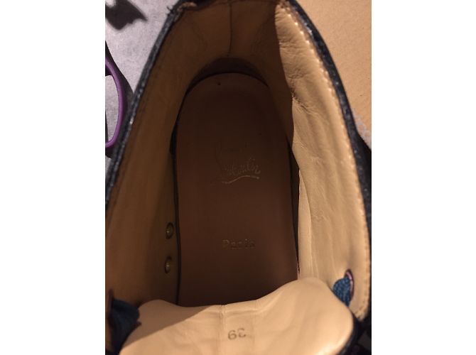 Sneakers Christian Louboutin in pelle nera multicolore - vista 5