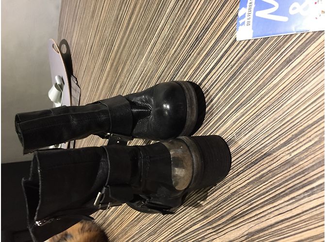 Botas Biker Vic Matié de cuero negro 39 - vista 6