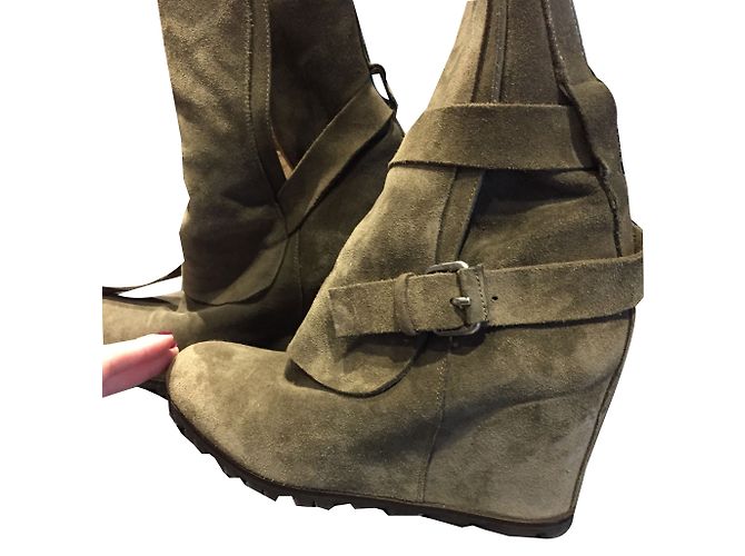 Botines Sartore de piel de ciervo marrón 39 Castaño - vista 2