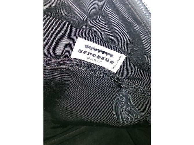 Autre Marque Borsa Sepcoeur in scamosciato nero con frange - vista 3