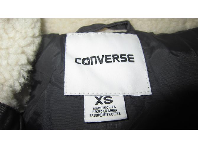 Chaqueta de plumón negra con capucha Converse Negro - vista 2