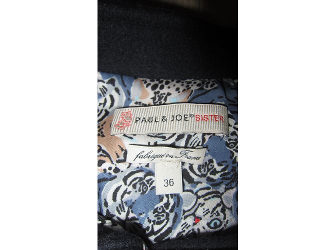 Jacke Paul & Joe Sister Schwarz Grau Wolle - Ansicht 3